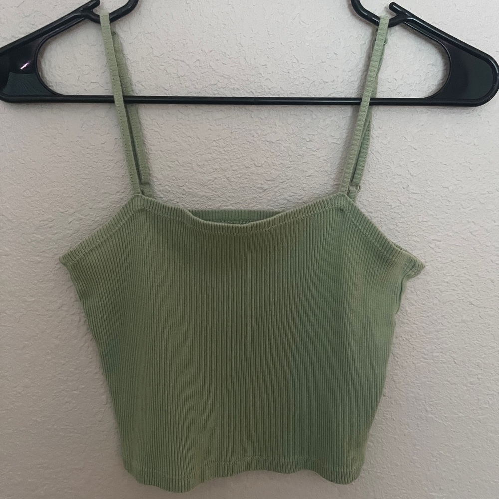 Aerie Light Green Ribbed Tank Top